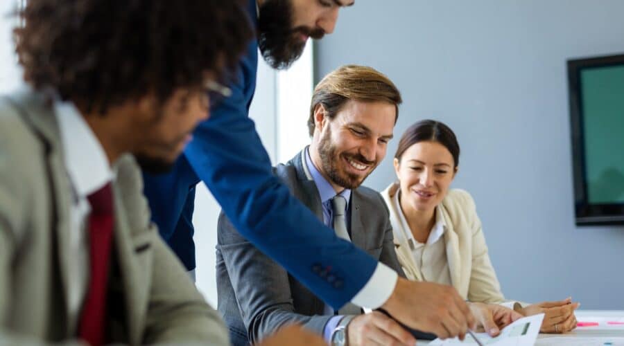 Corporate business team and managers in a meeting in office