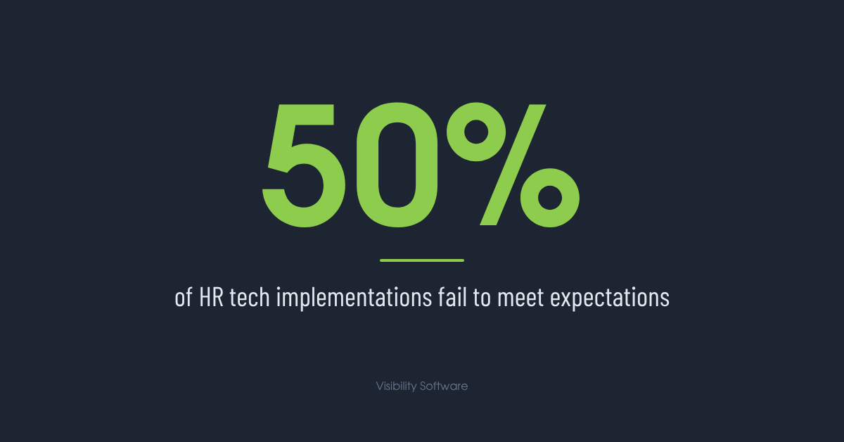50 percent of HR tech implementations fail to meet expectations