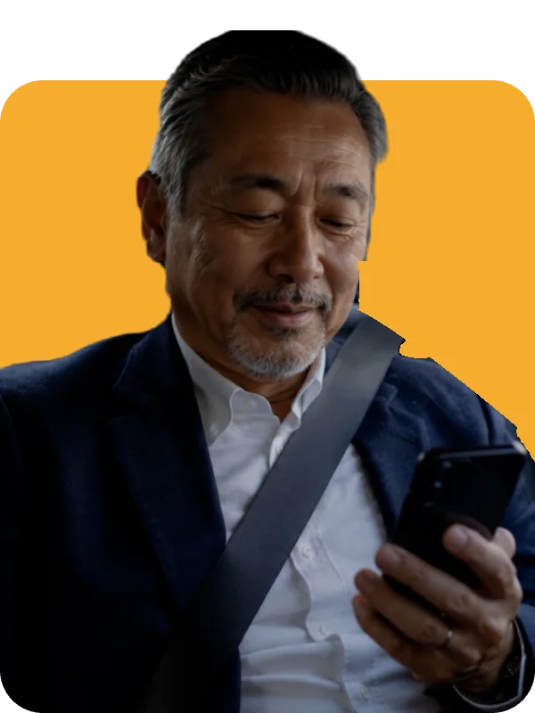 Consultant checking his phone on the move